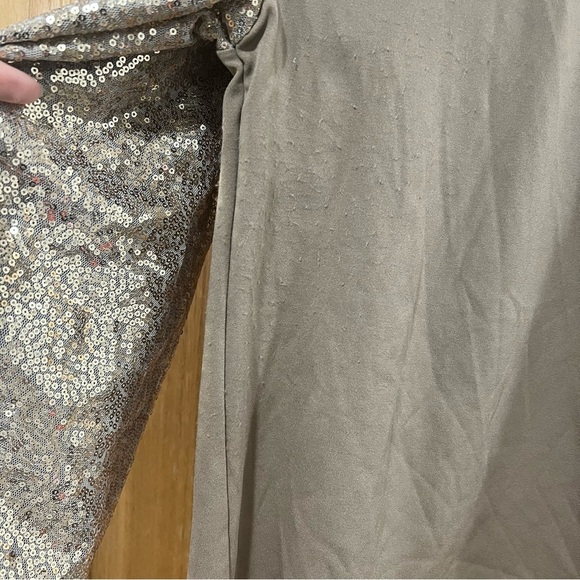 Sequin Heart Long Sleeve Top with Matching Joggers - Taupe - Picture 2 of 13